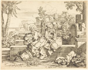 Rest on the Flight into Egypt by Sébastien Bourdon