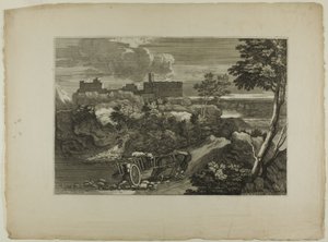 Two Carters Pushing Their Cart and Animals by Sébastien Bourdon