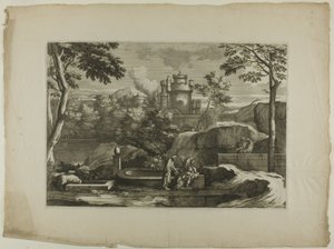 View of a City (Christ with the Good Samaritan at the Well) by Sébastien Bourdon