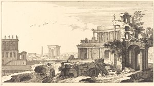 Landscape with Classical Ruins by Sébastien  Le Clerc I