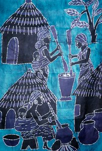 Cloth made using batik technique, Togo handicrafts