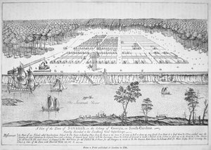 A View of Savannah, Georgia in 1741 by School American