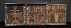 Portable Triptych Icon: The Resurrection and Anastasis