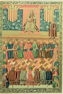 King James I the Conqueror presiding over the Cortes of Lleida in March 1242, from a manuscript of the 