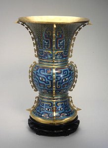 A Zun Shaped Vase and Stand by School Chinese