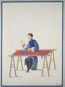 A woman embroidering, c.1800