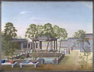 Drawing of the Garden of a Chinese Merchant by School Chinese