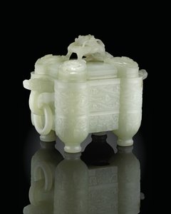 Archaistic vessel and cover, Tulu, Qianlong Period (1736-95)
