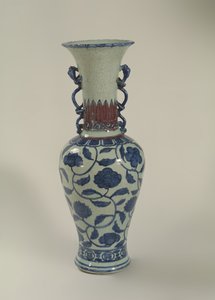 Blue and white Ming vase