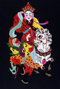 Chinese paper cut and colored
