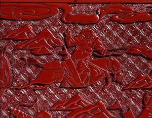 Document Box and Cover, Depicting an Archer, Ming Dynasty (detail)
