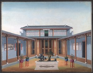 Honam Temple - Courtyard with Residential Quarters by School Chinese