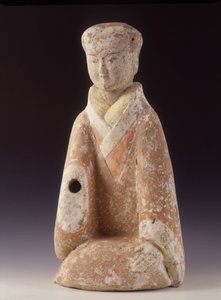 Lady of Court, China, Western Han era (206 BC - 220 AD), 60 cm H. Terracotta statuette