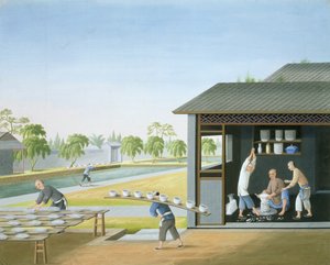 Manufacture of Porcelain, China, c.1820 by School Chinese
