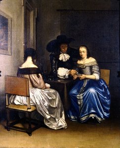 Interior Scene with Cards Players by School Dutch