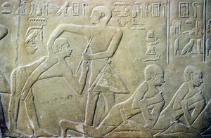 Ancient Egypt, Relief, Village elders forced to admit their faulty tax returns to clerks, Tomb of Merereuka, 6th Dynasty by School Egyptian