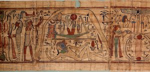Egyptian Antiquity Allegory of the Cosmos: Mythological Papyrus of Neskapashouty by School Egyptian