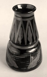 Burmantofts faience vase, copper lustre decorated with iridescent glaze