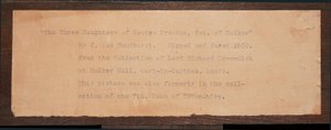 Detail of the inscription, from a Portrait of the Three Children of George Preston of Holker by School English