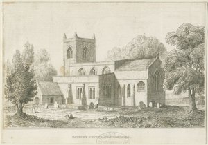 Hanbury Church: etching, nd [c 1800]