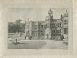Ingestre Hall: lithograph by School English