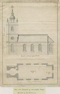 Marchington Church - Exterior Elevation and Interior Plan by School English