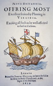 Pamphlet encouraging colonists to go to Virginia in America, published in 1609 by School English
