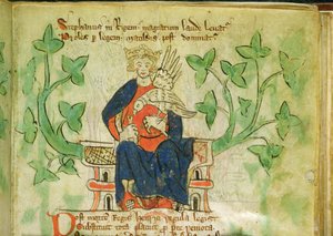 King Stephen enthroned (written during the reign of Edward II, 1284-1327) by School English