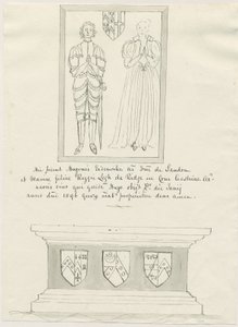 Sandon Church - Tomb of Hugh Erdeswicke and Mary Legh by School English