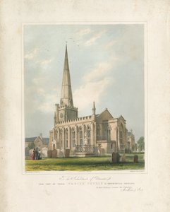 Uttoxeter Church [New]: painted lithograph, nd [c 1828]