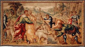 Shepherds Bringing their Flock to Water by School Flemish