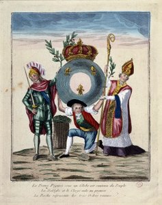 France, Figured as a Globe, is Supported by the People, the Nobility and the Clergy by School French