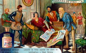 Military Engineer, The Life of Leonardo da Vinci, Liebig Card (print)