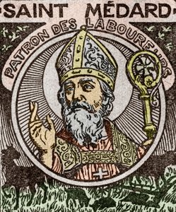 Portrait of Saint Medard, Bishop of Noyon by School French