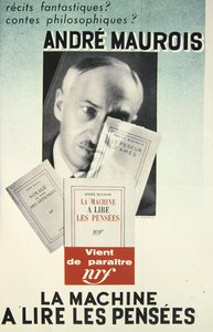 Poster advertising a novel by Andre Maurois, 