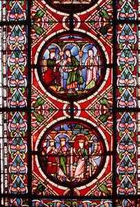 Window Depicting Scenes from the Life of St. Maurice by School French