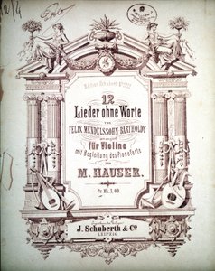 12 Songs Without Words Accompanied on Piano, by Felix Mendelssohn by School German