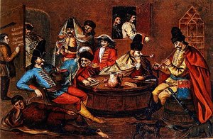 Rebel Soldiers of Prince Ferenc Rakoczi II Relaxing with Companions (after a Hungarian Seventeenth Century Painting)