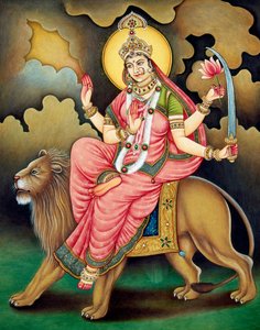 Goddess Durga Miniature Painting