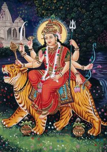 Goddess Durga with Embroidery