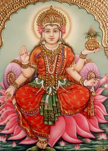 Goddess Lakshmi Miniature Painting on Ivory