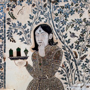 Inlay Decorated with a Figure of Servant, Palace of Sawai Jai Singh II by School Indian