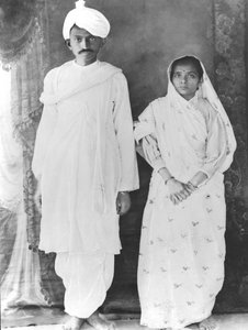 Kasturba and Mahatma Gandhi