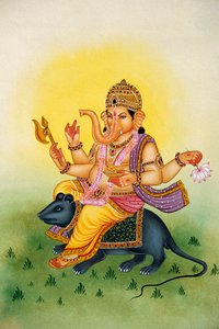 Lord Ganesh Ganpati Miniature Painting on Paper