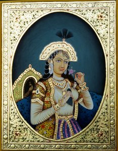 Mughal Princess Mumtaz Mahal Miniature Painting by School Indian