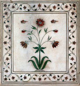 One of the inlaid marble panels, in the Hall of Private Audiences by School Indian