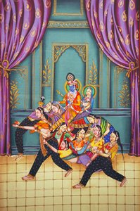 Radha Krishna with Sakhis by School Indian