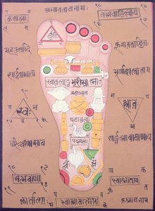 Tantric Diagram of the Right Foot by School Indian
