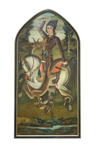 A Prince Fighting with a Dragon by School Iranian