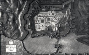 A relief map of the Fortress of Famagosta on the Island of Cyprus in the 17th century by School Italian